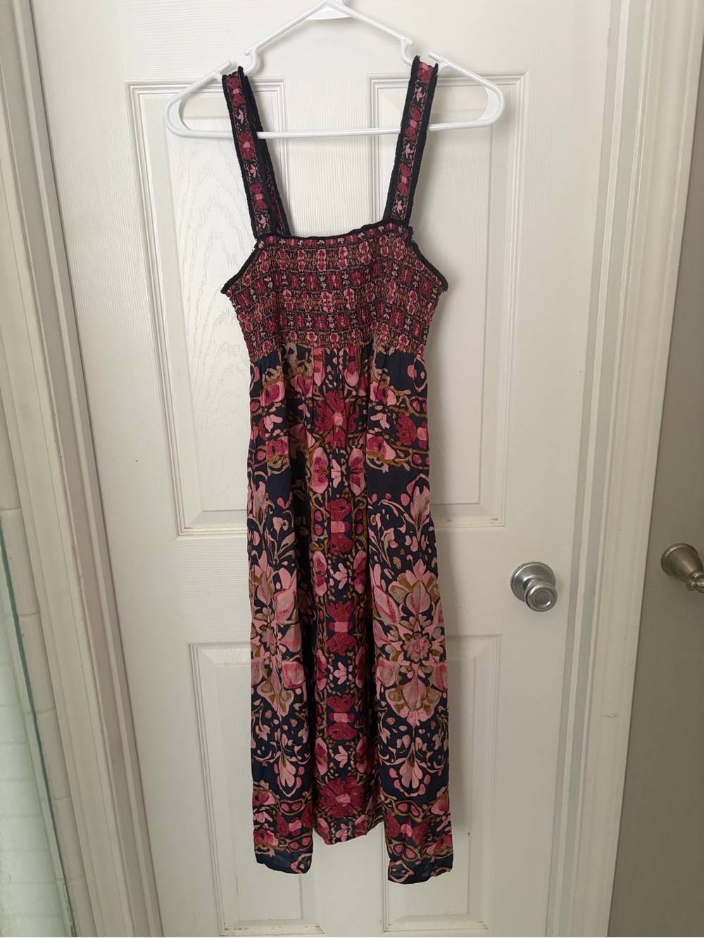 NATURAL LIFE Pink & Navy Floral Midi Dress